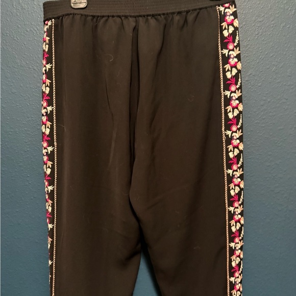 Parker Black Jogger Pants with Floral Embroidery S - Picture 6 of 7